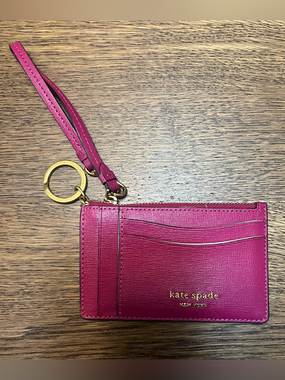 Kate Spade Pink Morgan Saffiano Leather Card Holder Wristlet